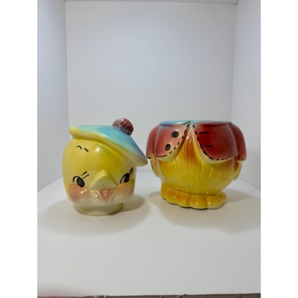 Vintage American bisque chick in a beret cookie jar - Picture 5 of 8